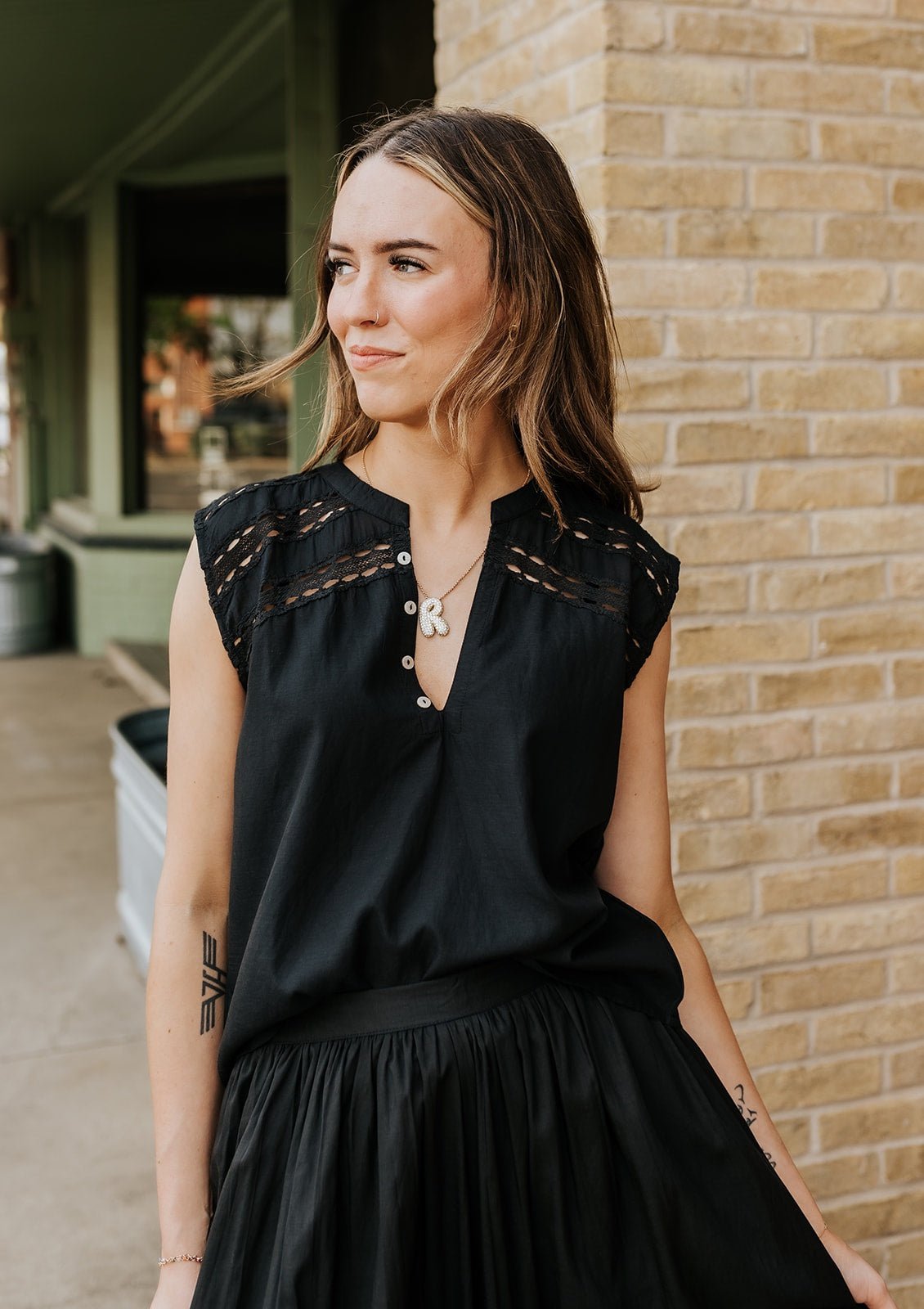 Black Lace Sleeveless Top VCR11647 - Southern Soule Designs
