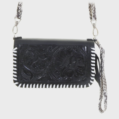 Black Leather Clutch Organizer CO224 - Southern Soule Designs