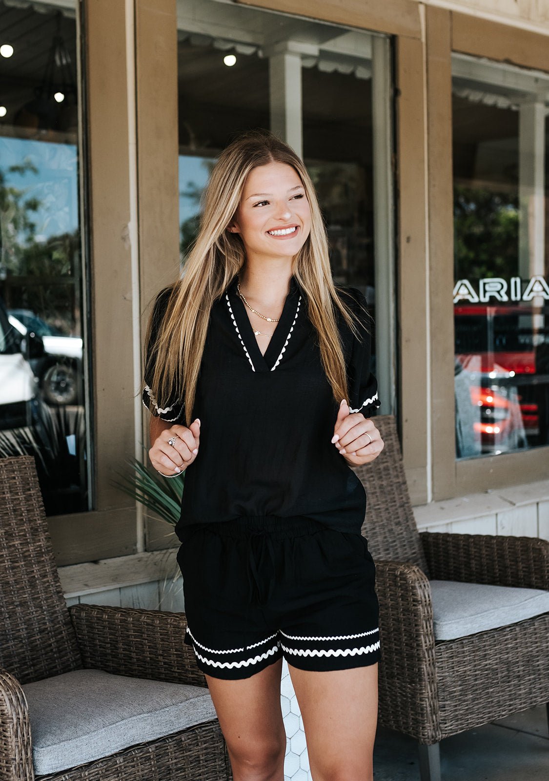 Black Linen Shorts VP9033 - Southern Soule Designs