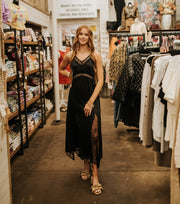 Black Maxi Lace Dress SL50305 - Southern Soule Designs