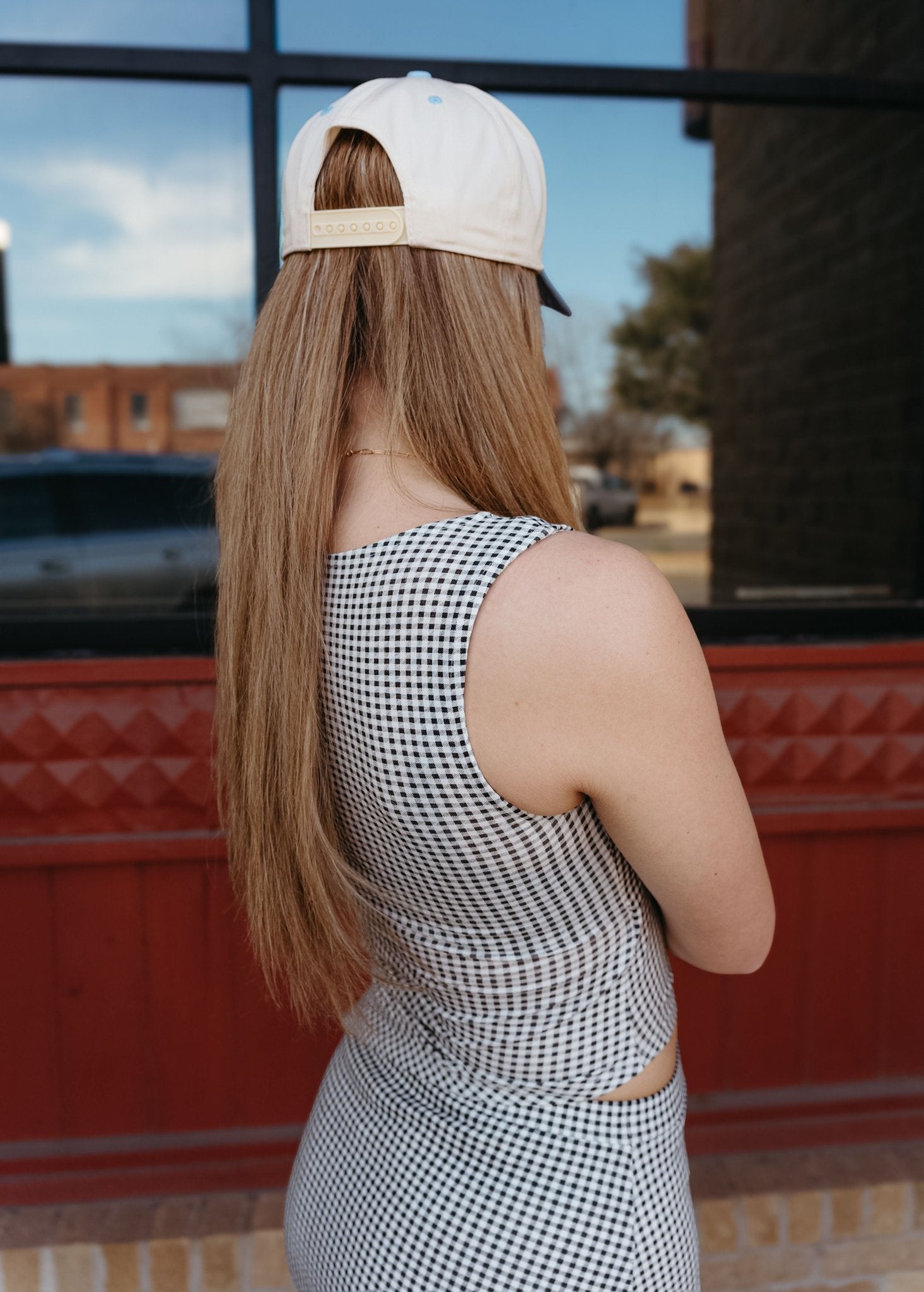 Black Motion Gingham Sleeveless Top CT9119 - Southern Soule Designs