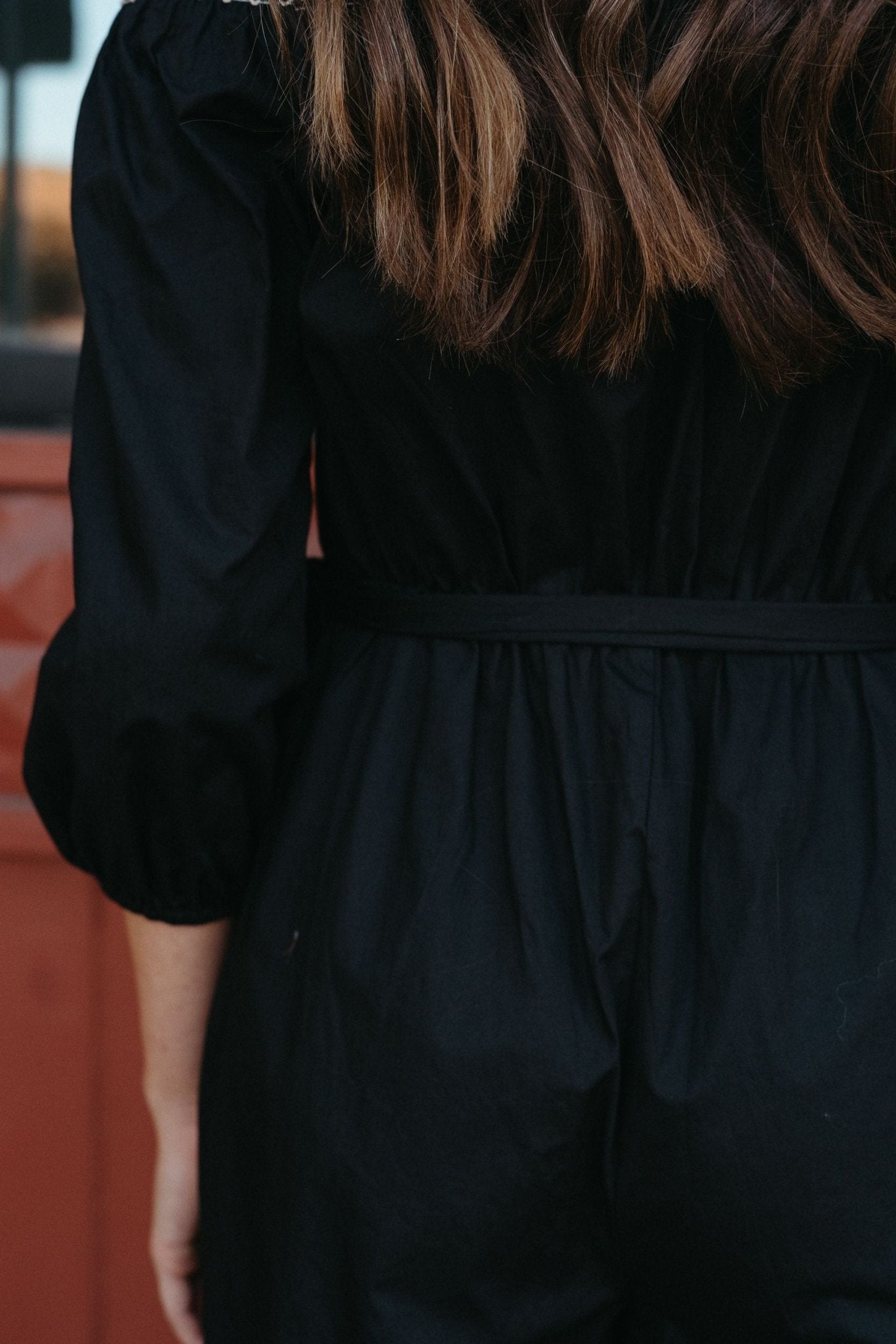 Black Off Shoulder Puff Long Sleeve Romper ILR4041 - Southern Soule Designs