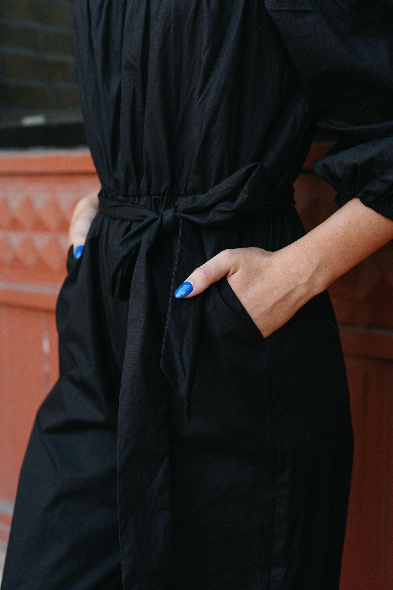 Black Off Shoulder Puff Long Sleeve Romper ILR4041 - Southern Soule Designs