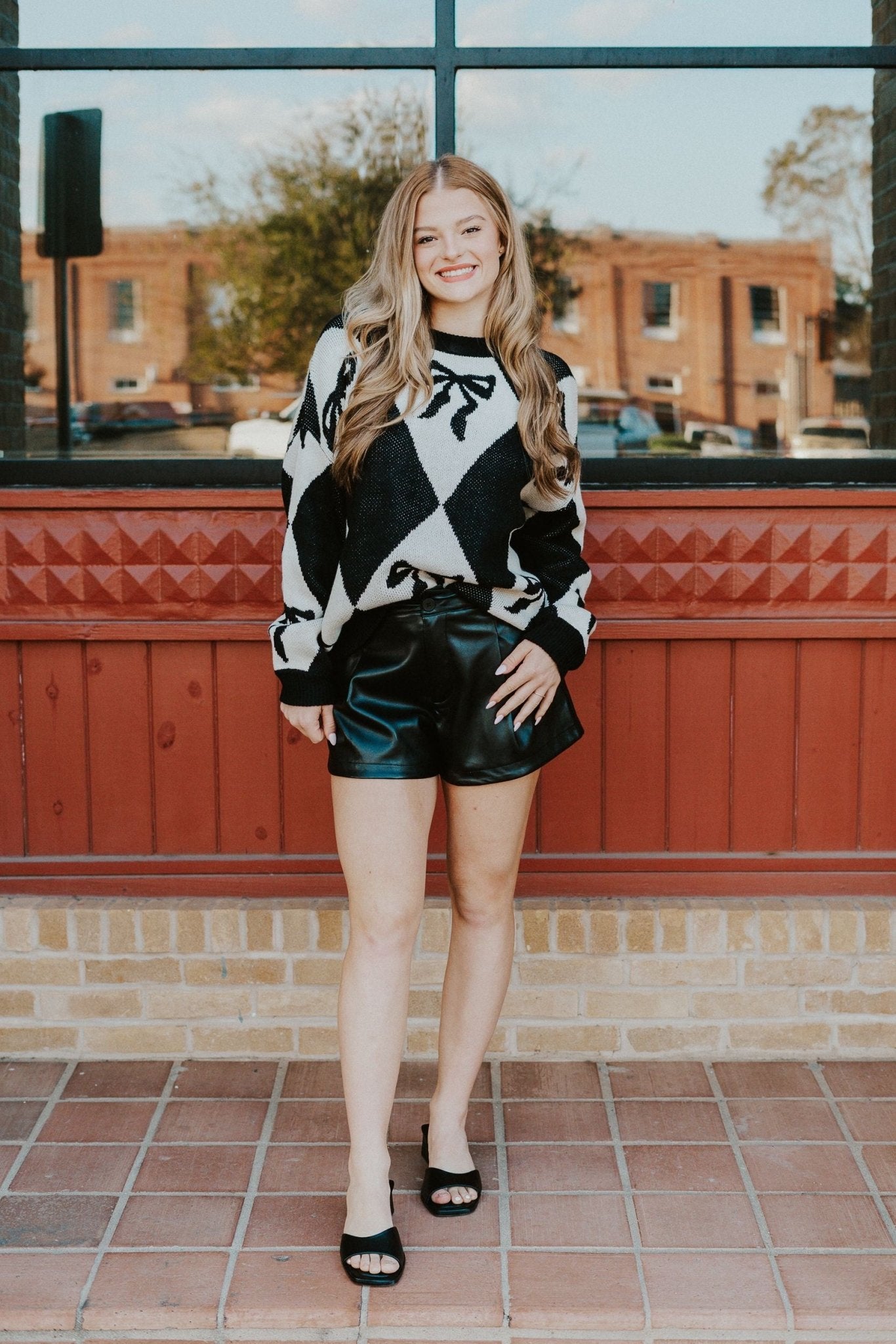 Black Pleather Shorts P3642 - Southern Soule Designs