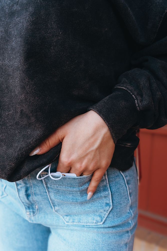 Black Pullover with Studs BW91T05265 - Southern Soule Designs