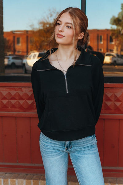 Black Quarter - Zip Sweatshirt DZ24E543 - Southern Soule Designs