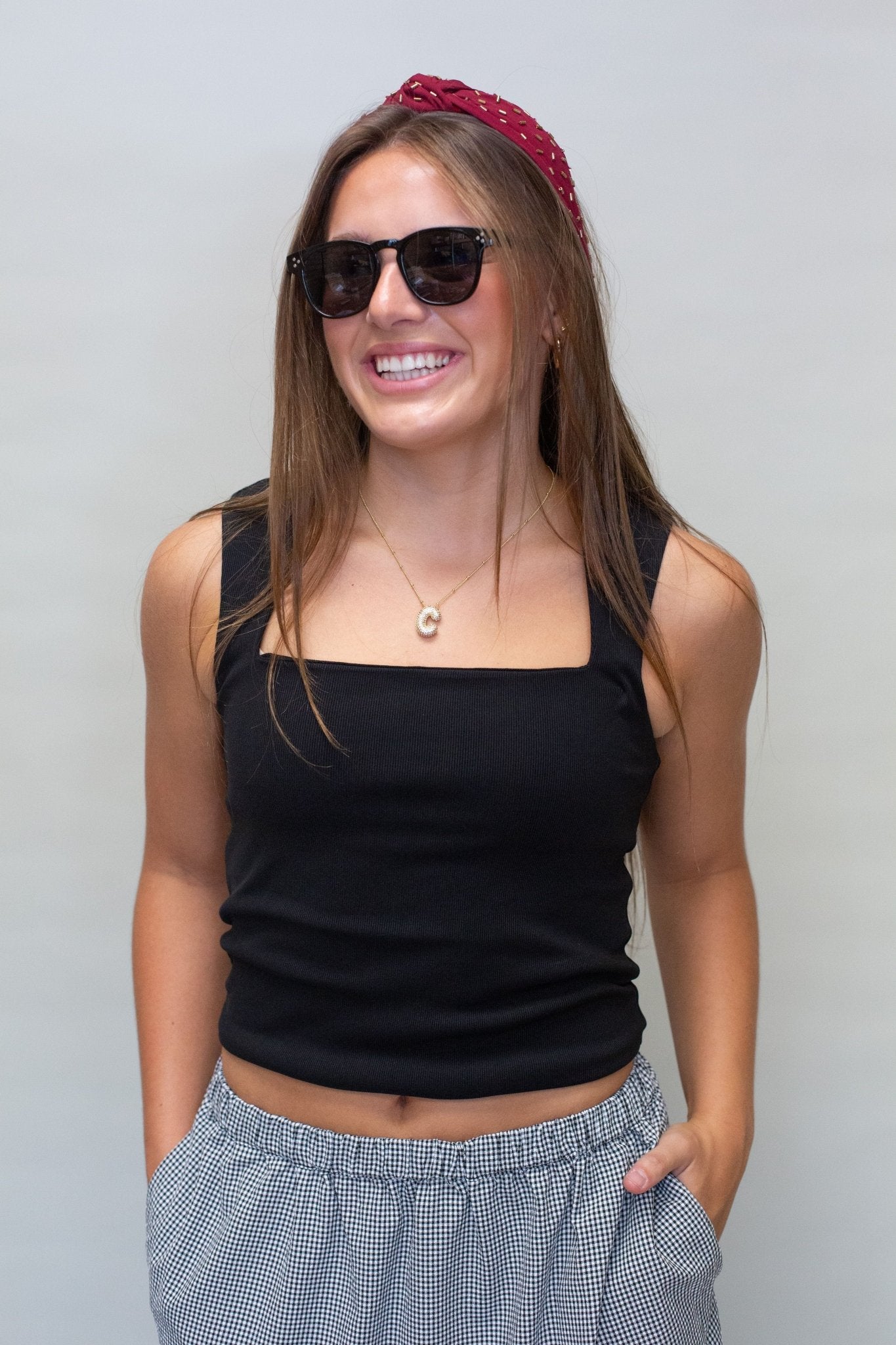 Black Ribbed Square Neck Tank - Southern Soule Designs