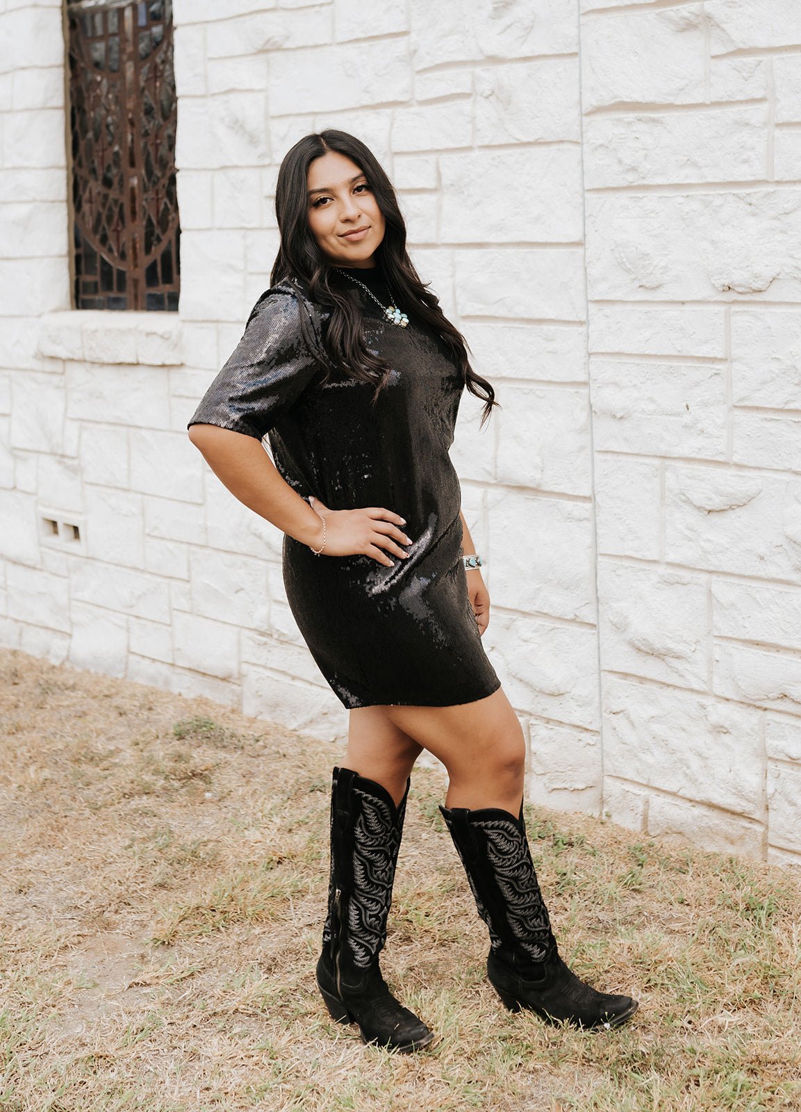 Black Short Sleeve Dress SE50313 - Southern Soule Designs