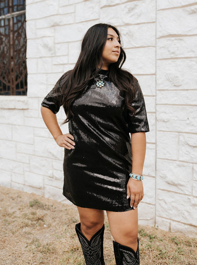 Black Short Sleeve Dress SE50313 - Southern Soule Designs
