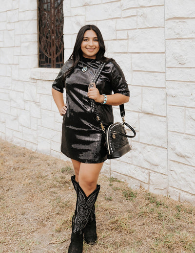 Black Short Sleeve Dress SE50313 - Southern Soule Designs