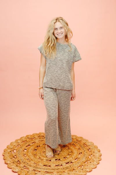 Black Short Sleeve Striped Top T3871 - Southern Soule Designs