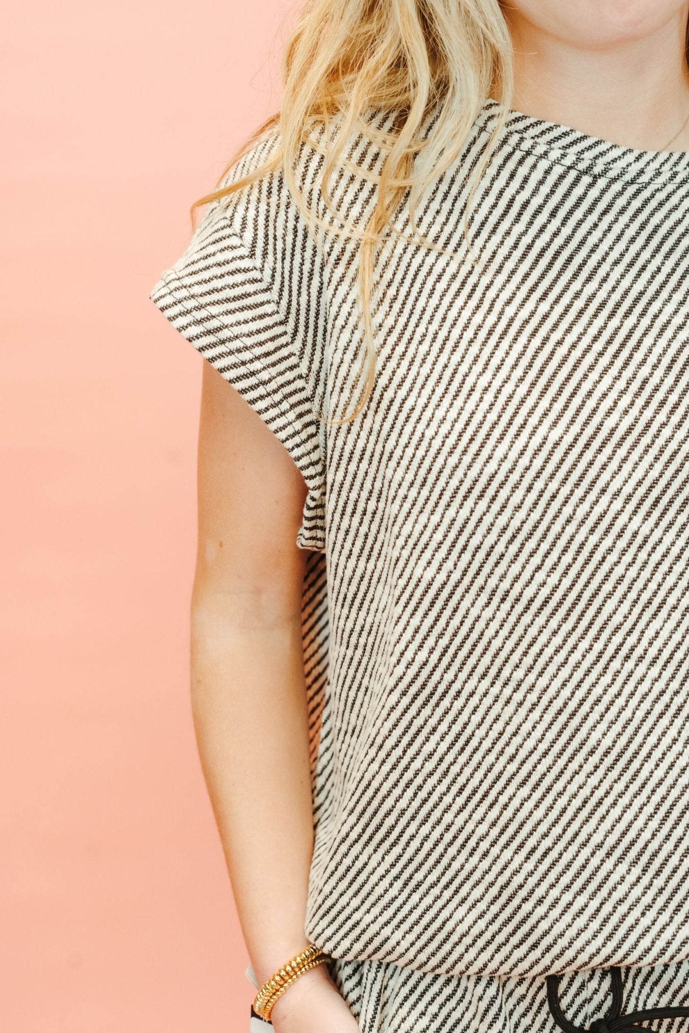 Black Short Sleeve Striped Top T3871 - Southern Soule Designs