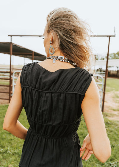 Black Sleeveless Midi Dress DM1588 - Southern Soule Designs