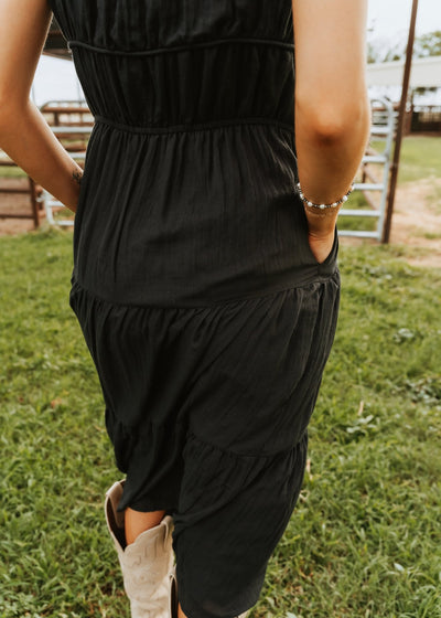 Black Sleeveless Midi Dress DM1588 - Southern Soule Designs