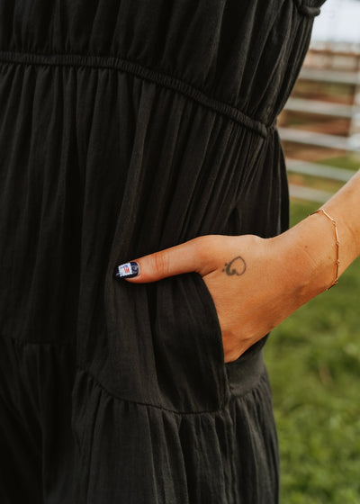 Black Sleeveless Midi Dress DM1588 - Southern Soule Designs