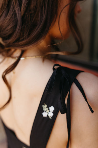 Black Square Neckline Sleeveless Midi Dress ID8854 - B - Southern Soule Designs