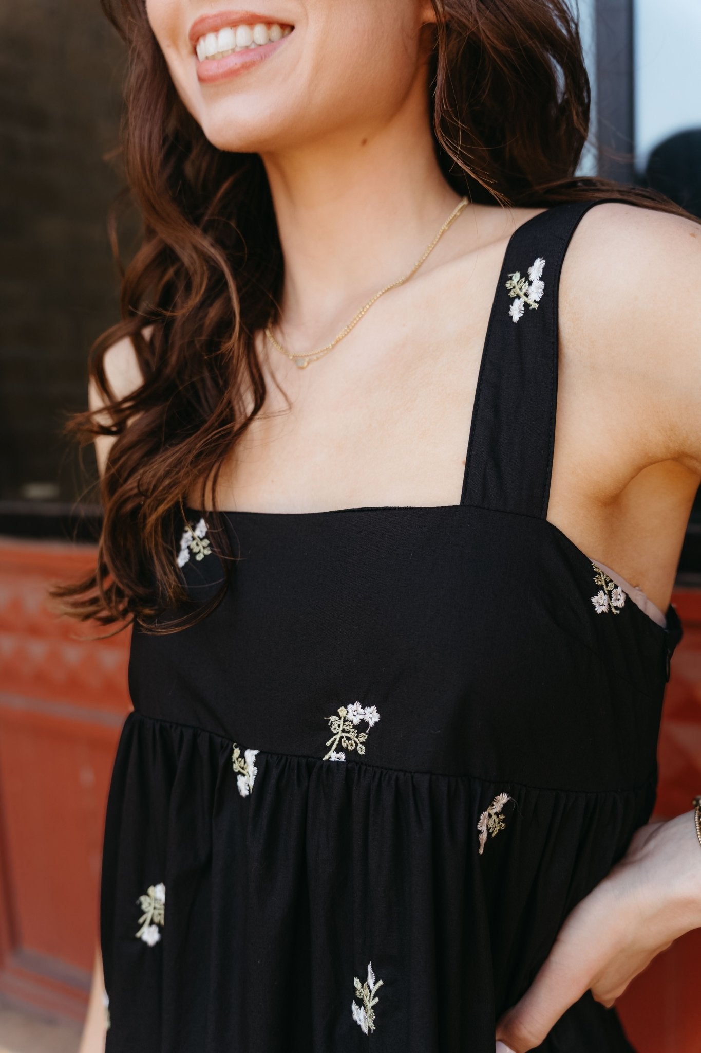 Black Square Neckline Sleeveless Midi Dress ID8854 - B - Southern Soule Designs