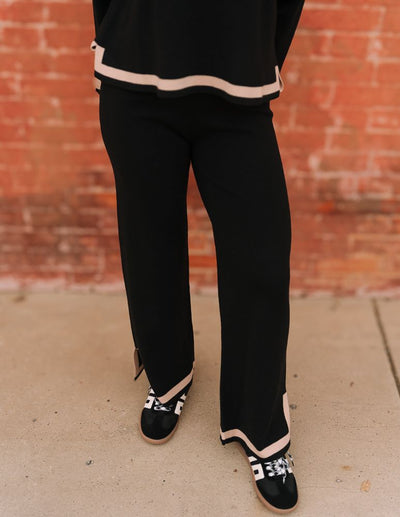 Black Taupe Wide Leg Pants ILS4205 - Southern Soule Designs