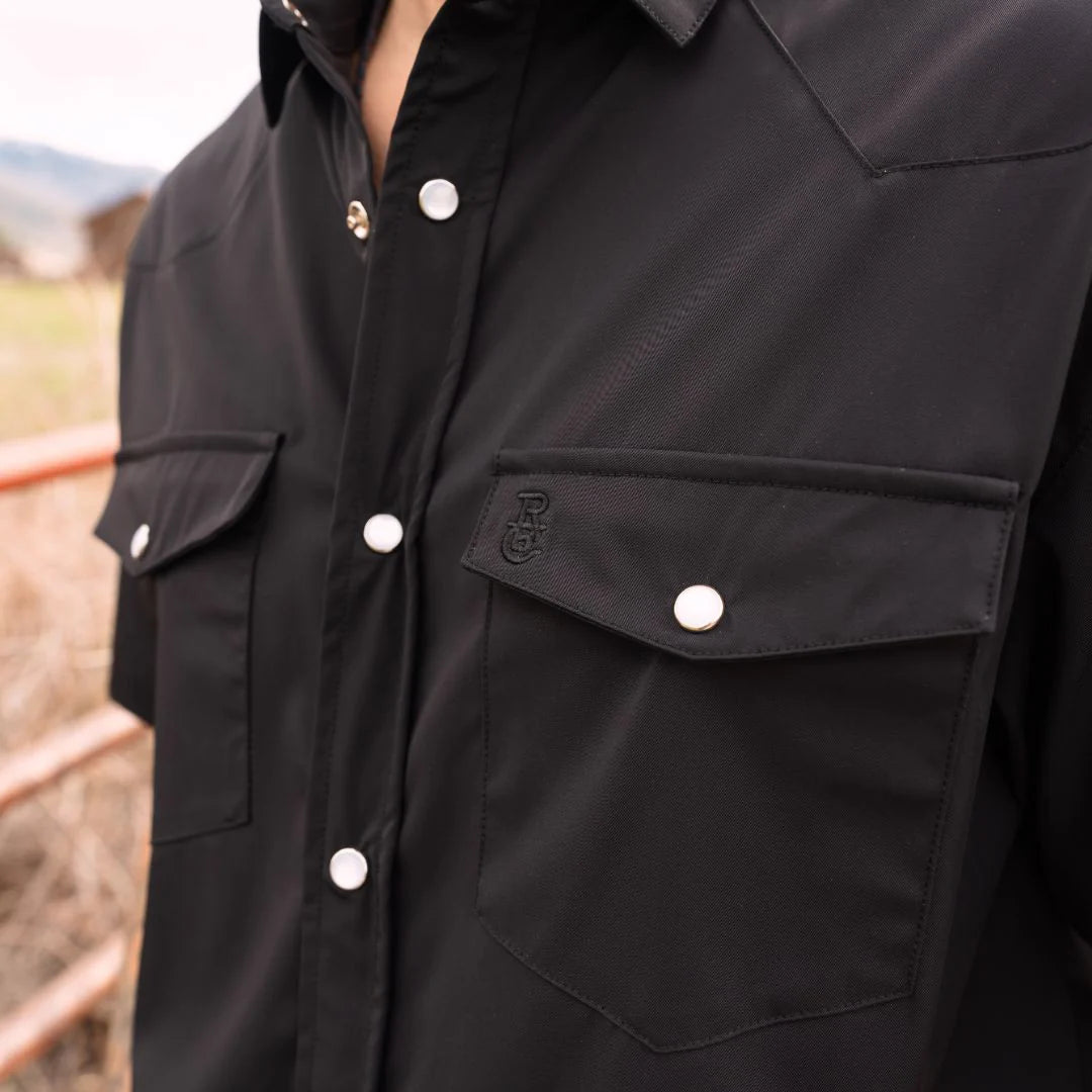 Raised by Coyotes Black Pearl Snap Shirt