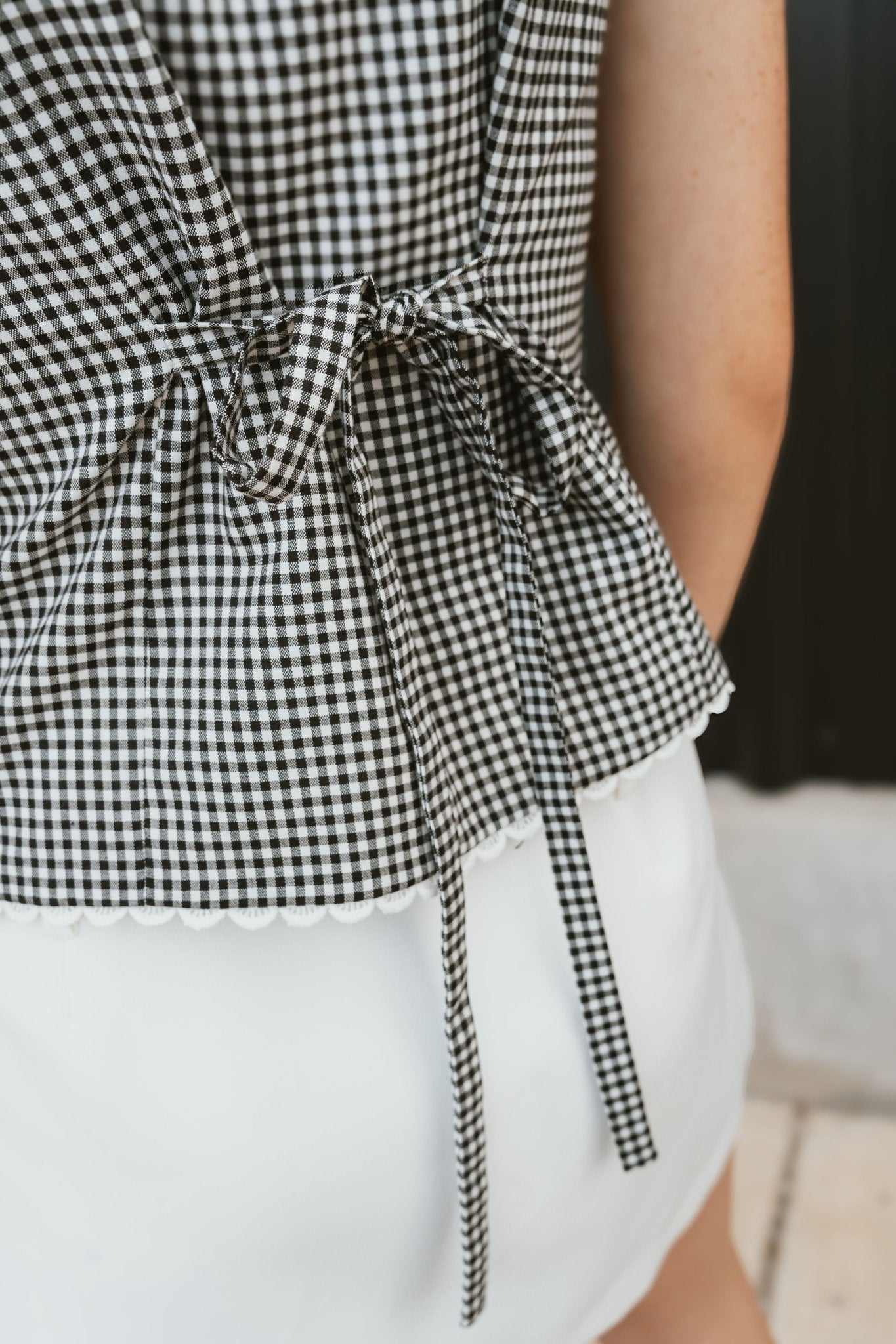 Black/White Gingham Vest TI6142FO - Southern Soule Designs