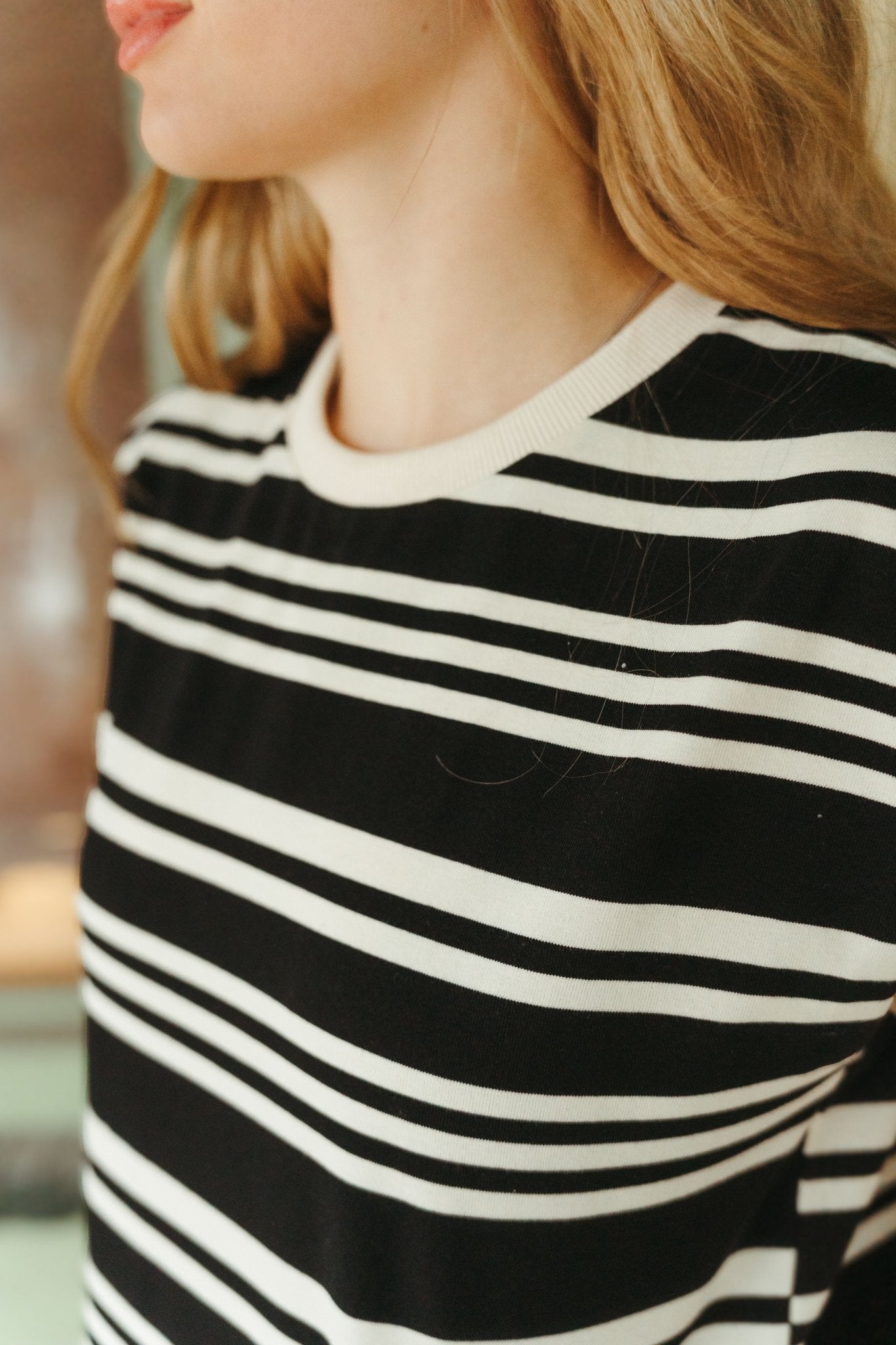 Black/White Multi Stripe Tee T4339 - Southern Soule Designs