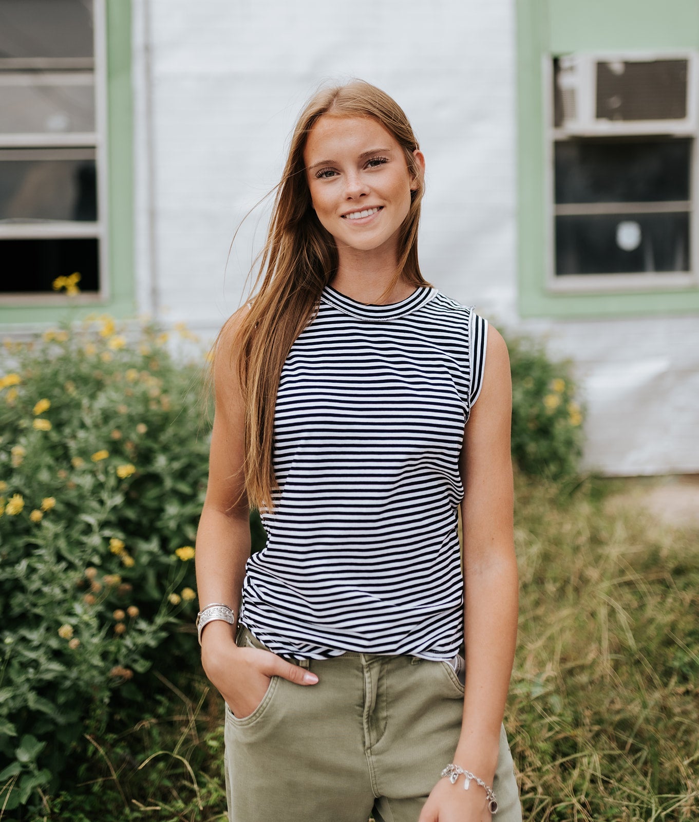 Black/White Stripe Zo Tee - Southern Soule Designs