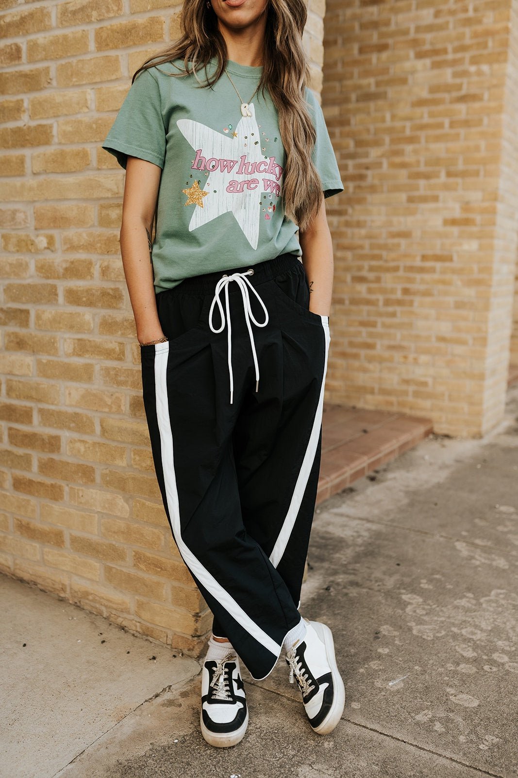 Black/White Windbreaker Pants IP5540 - Southern Soule Designs