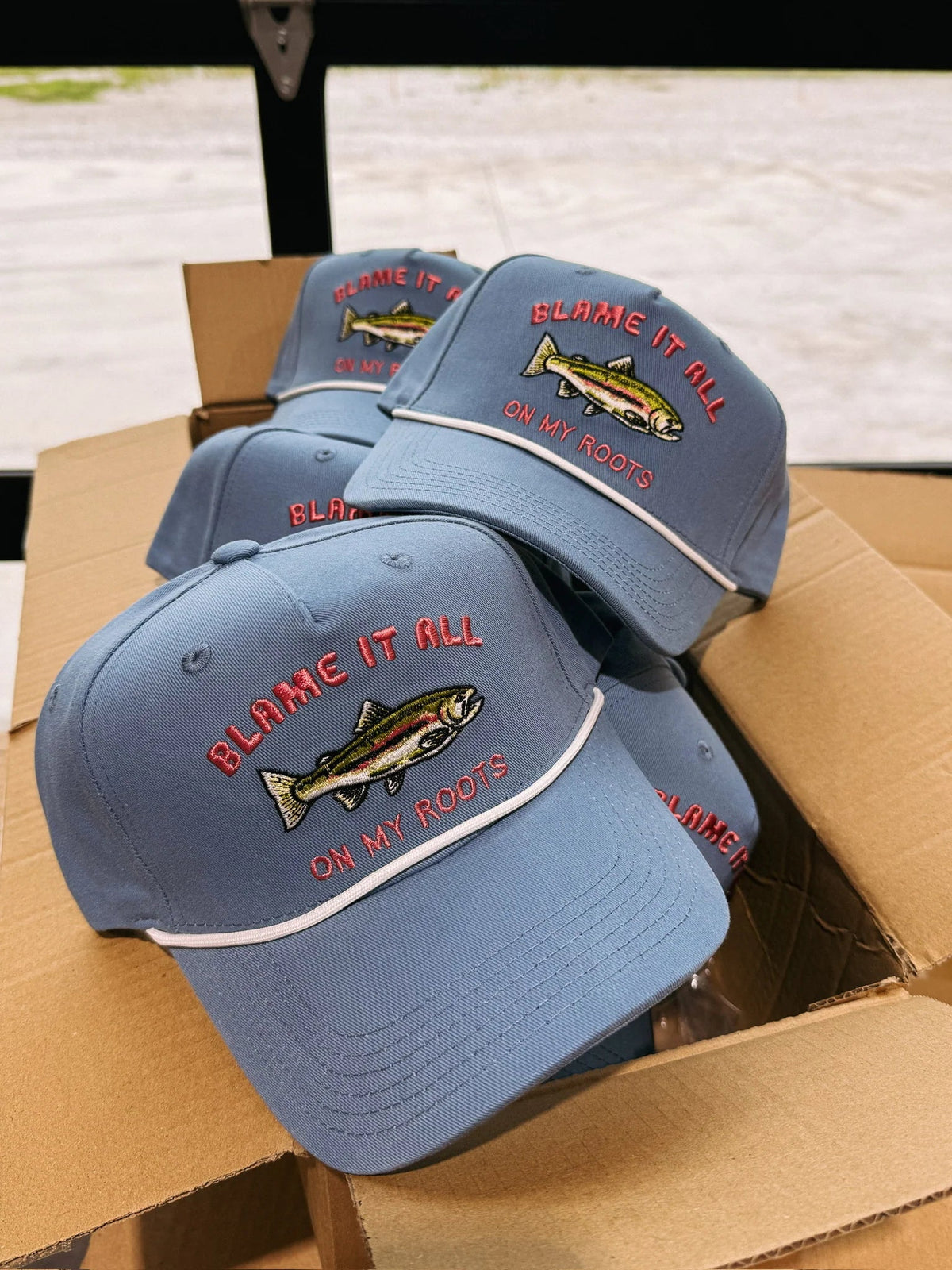 Blame It On My Roots Trucker Hat -17494722116974 - Southern Soule Designs