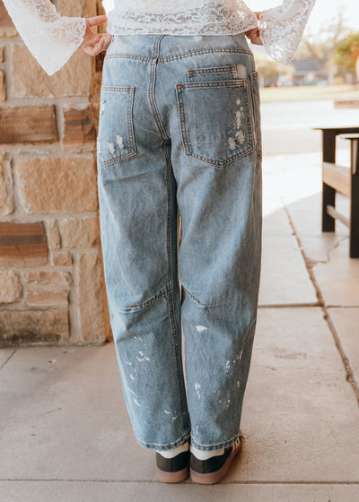 Washed Denim Distressed Jeans JP0488