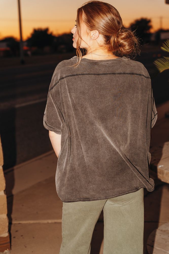 Blk Mineral Washed Oversized Top ET1020 - 2 - Southern Soule Designs