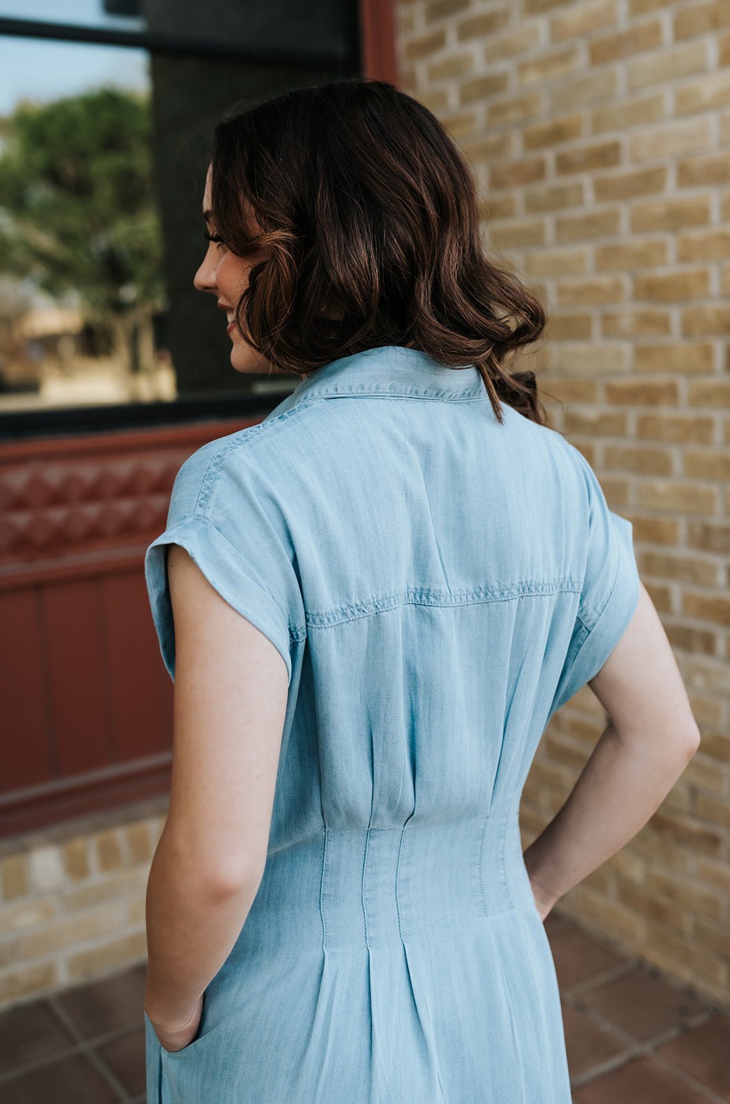 Blue Cap Sleeve Midi Dress DT50411 - Southern Soule Designs