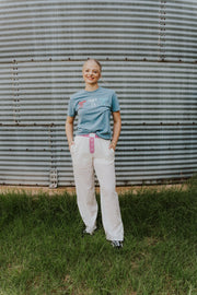 Blue Jean Patriotic Colored Ribbon Trio Puff Tee - Southern Soule Designs