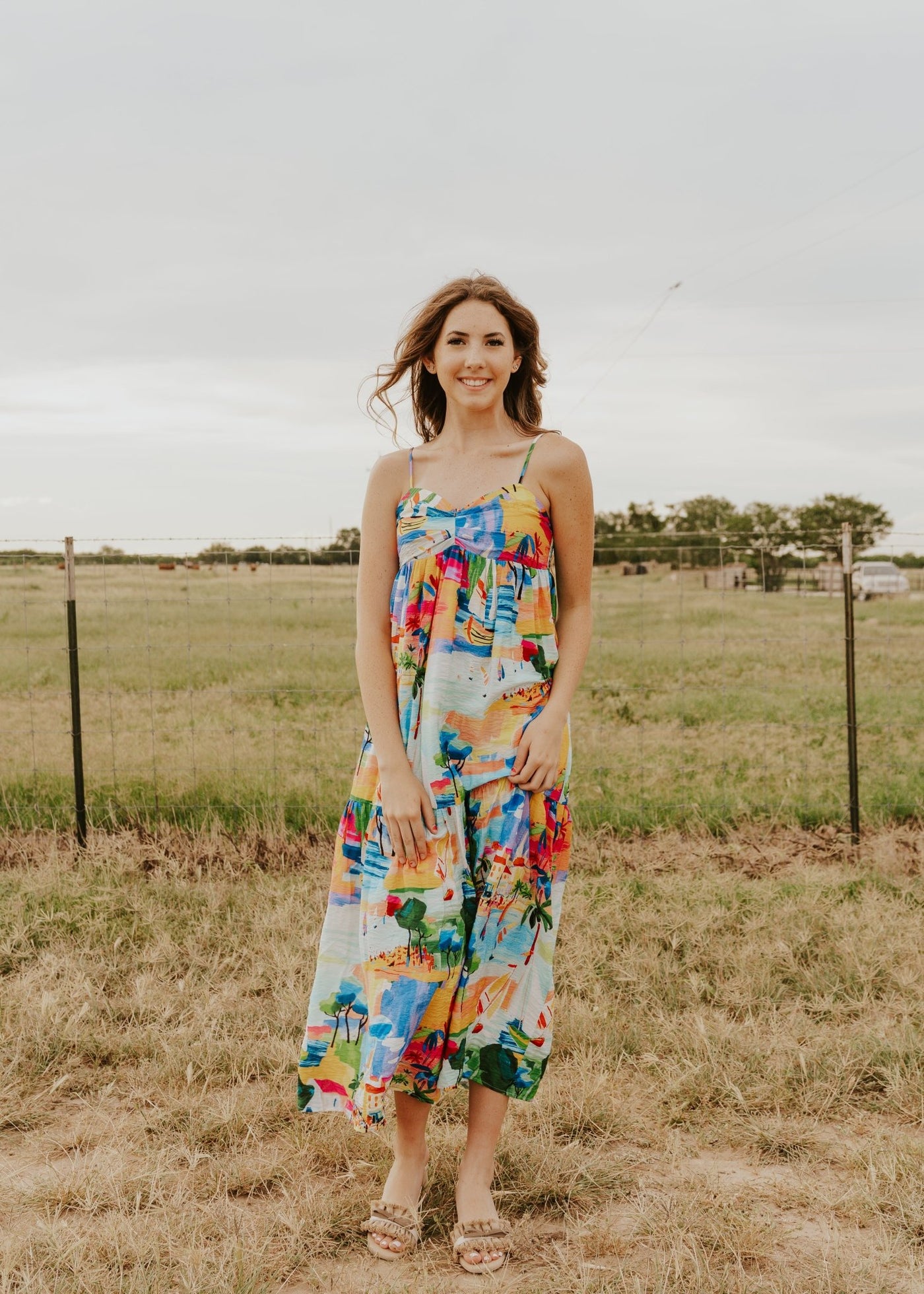 Blue Multi Resort Summer Boat Maxi Dress DC9893FO - Southern Soule Designs