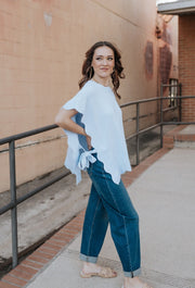 Blue Rigsby Scallop Sweater One Size - Southern Soule Designs