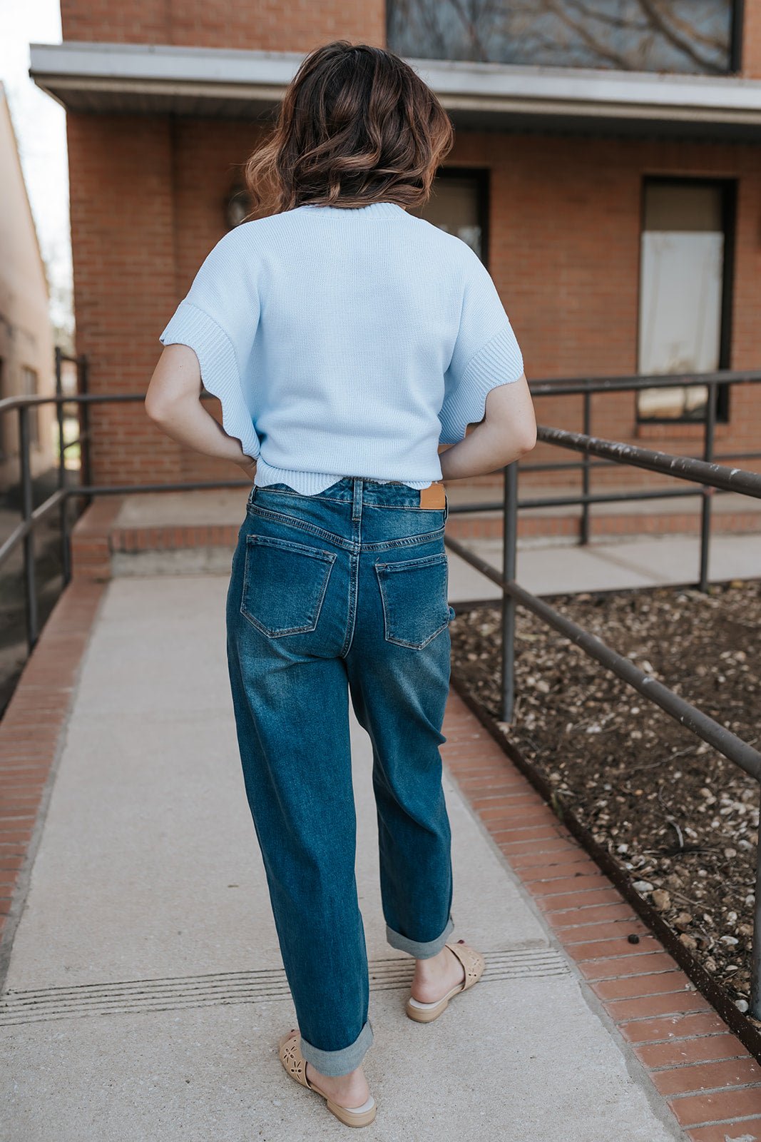 Blue Rigsby Scallop Sweater One Size - Southern Soule Designs