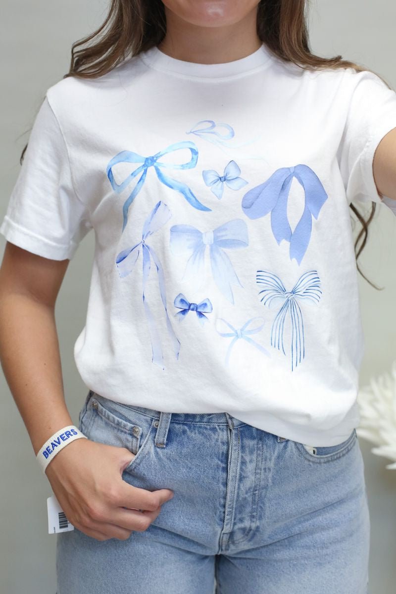 Blue Southern Bows Tee - Southern Soule Designs