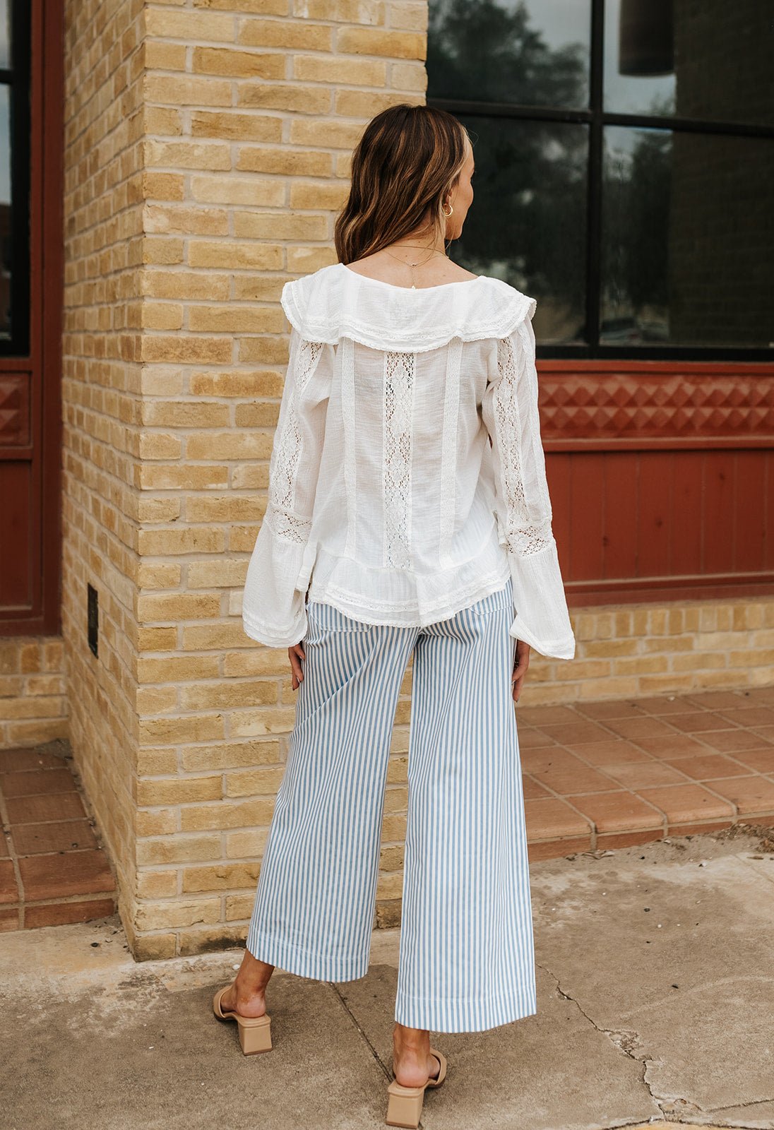Blue Stripe Stretch Fabric Pants P6122ST - Southern Soule Designs