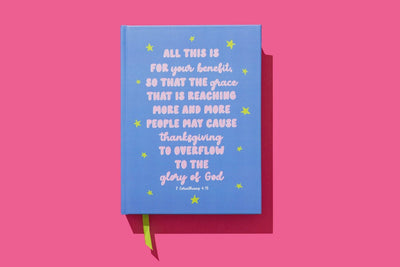 Blue w/ Starts Verse Hardcover Notebook - Southern Soule Designs