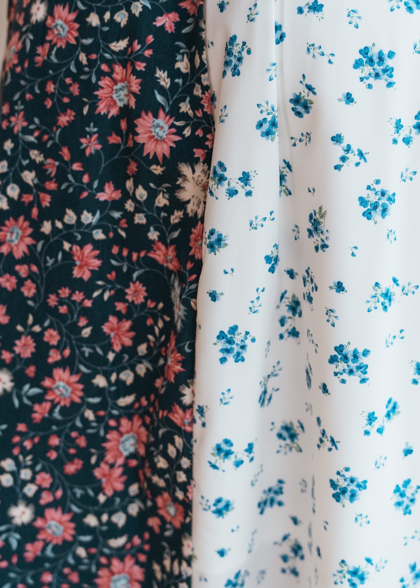 Blue/Cream Multi - Floral Midi Skirt WL25 - 10020 - Southern Soule Designs
