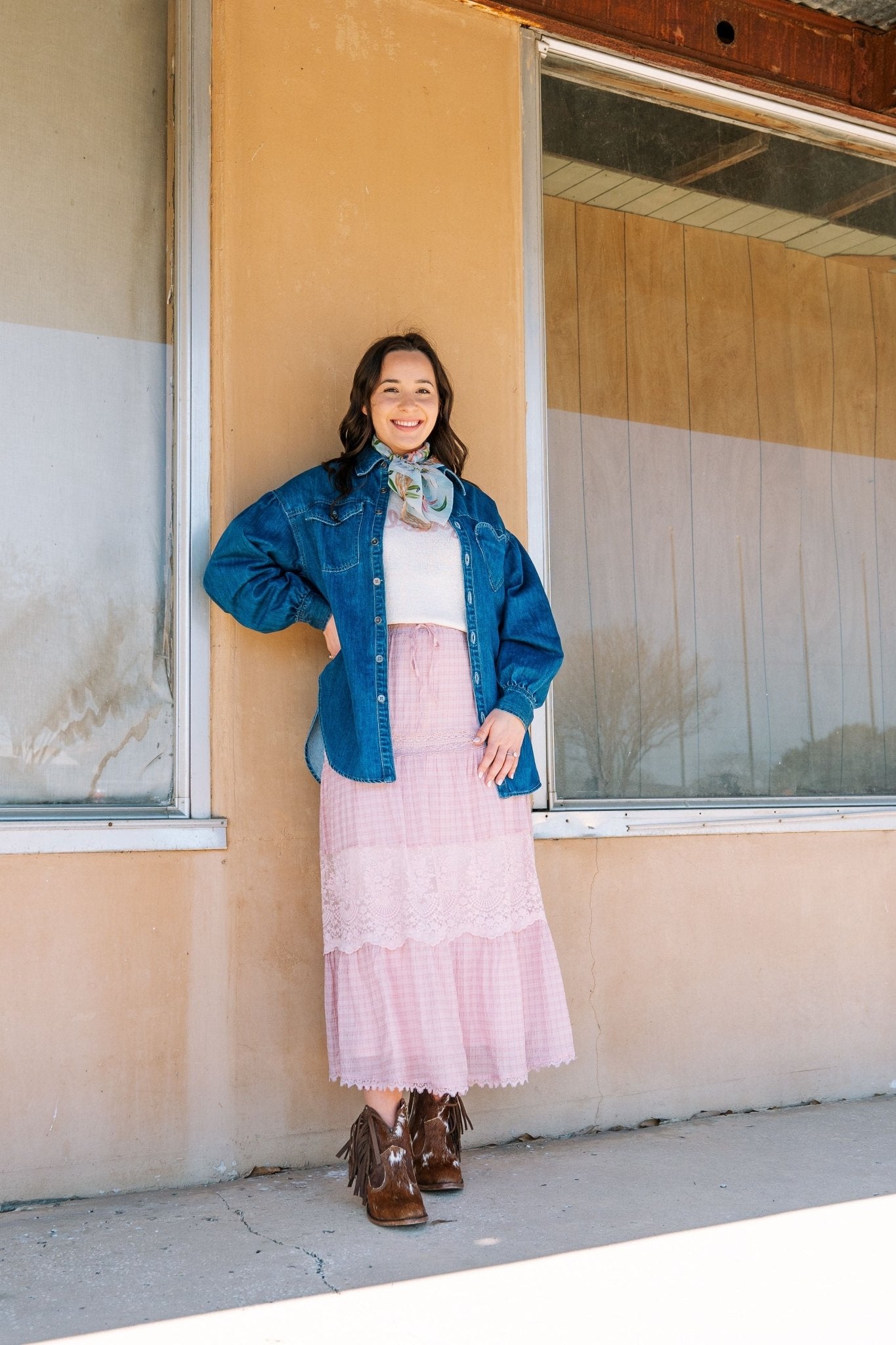 Blush Lace Tiered Maxi Skirt LSK0261 - Southern Soule Designs