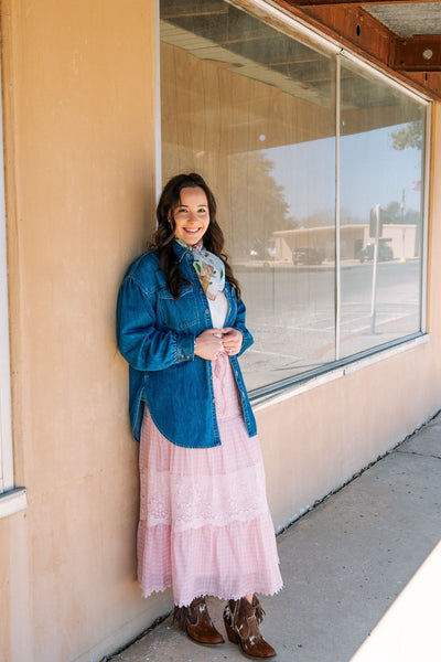 Blush Lace Tiered Maxi Skirt LSK0261 - Southern Soule Designs