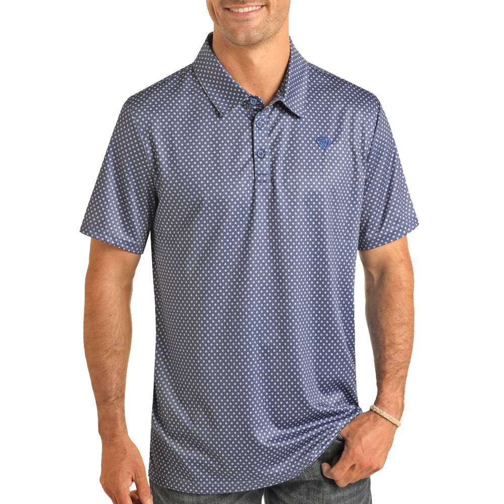 BM51T03962 Blue Geo Polo - Southern Soule Designs