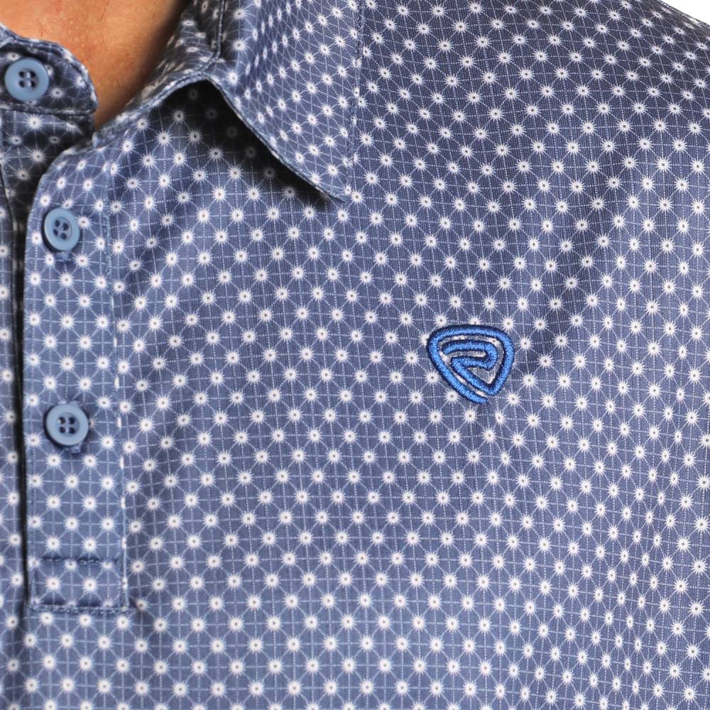 BM51T03962 Blue Geo Polo - Southern Soule Designs