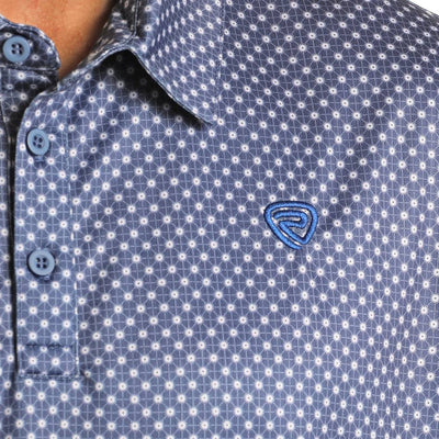 BM51T03962 Blue Geo Polo - Southern Soule Designs