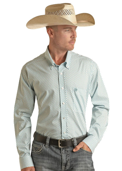 BMB2S03353 Turq LS Ditzy Geo - Southern Soule Designs