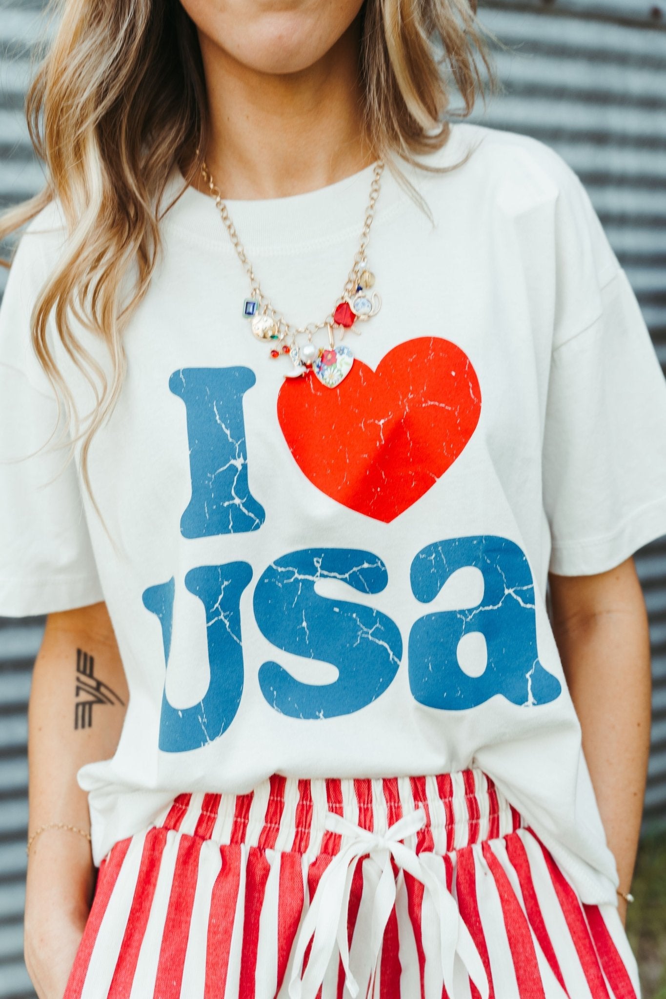 Bone I Heart USA Tee - Southern Soule Designs