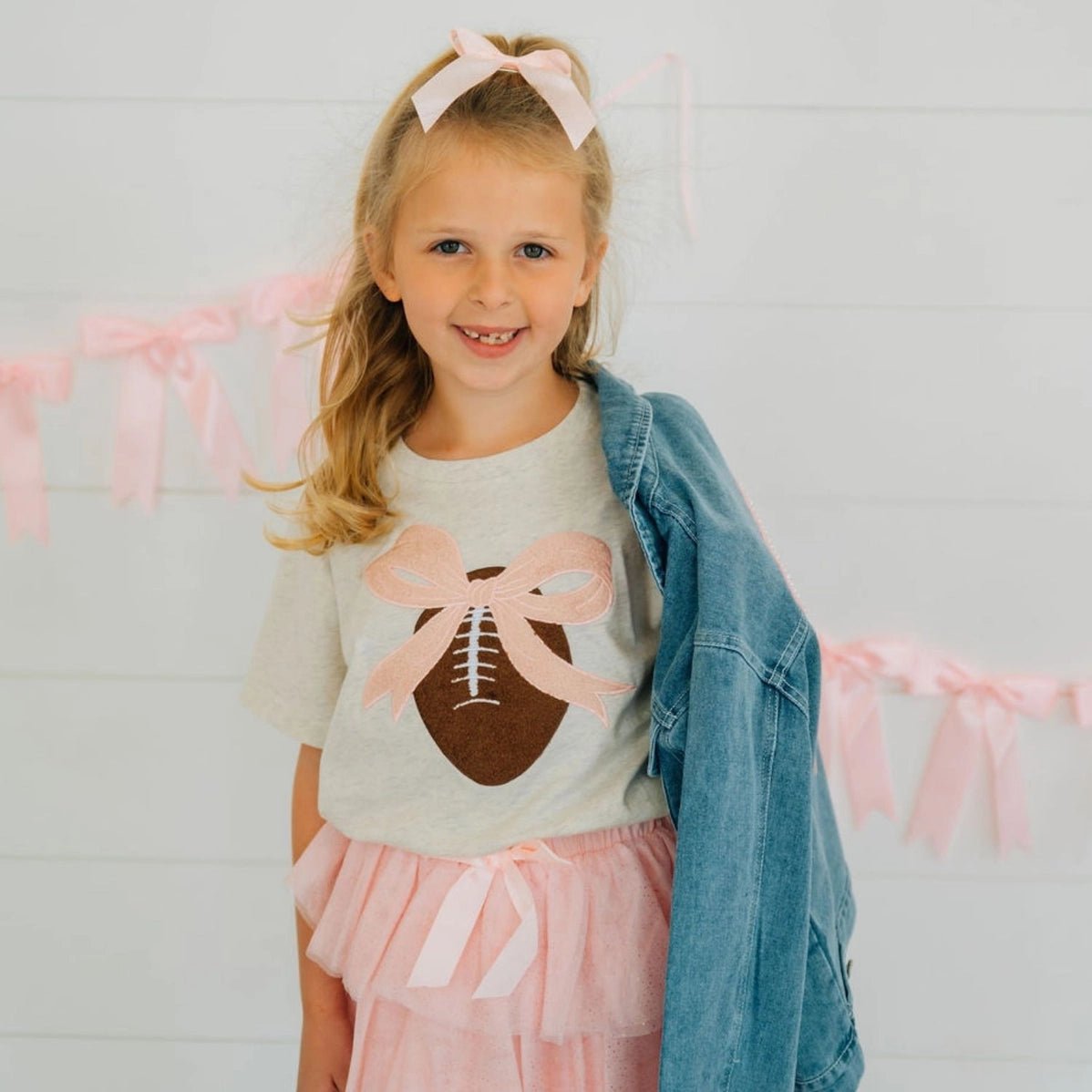 Bow Football Patch Short Sleeve Tee - GST-344 - Southern Soule Designs