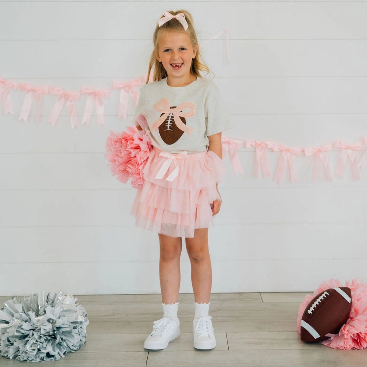 Bow Football Patch Short Sleeve Tee - GST-344 - Southern Soule Designs