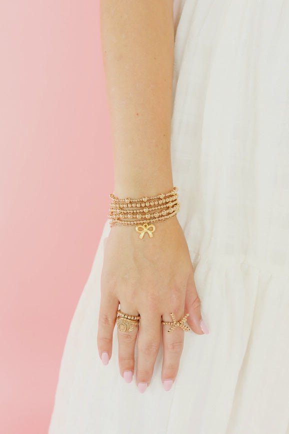 Bow Gold Charm Bracelet - Southern Soule Designs