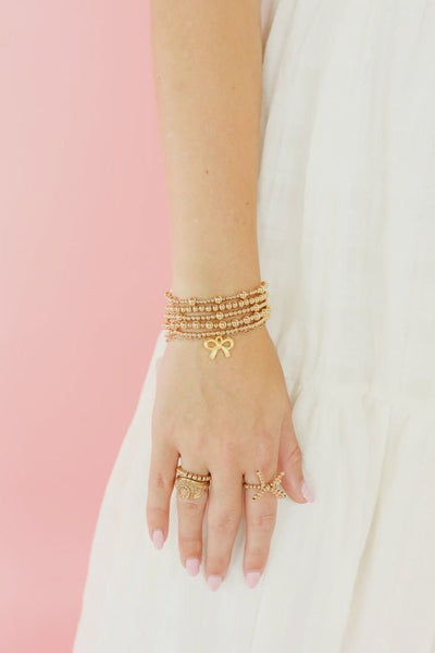 Bow Gold Charm Bracelet - Southern Soule Designs